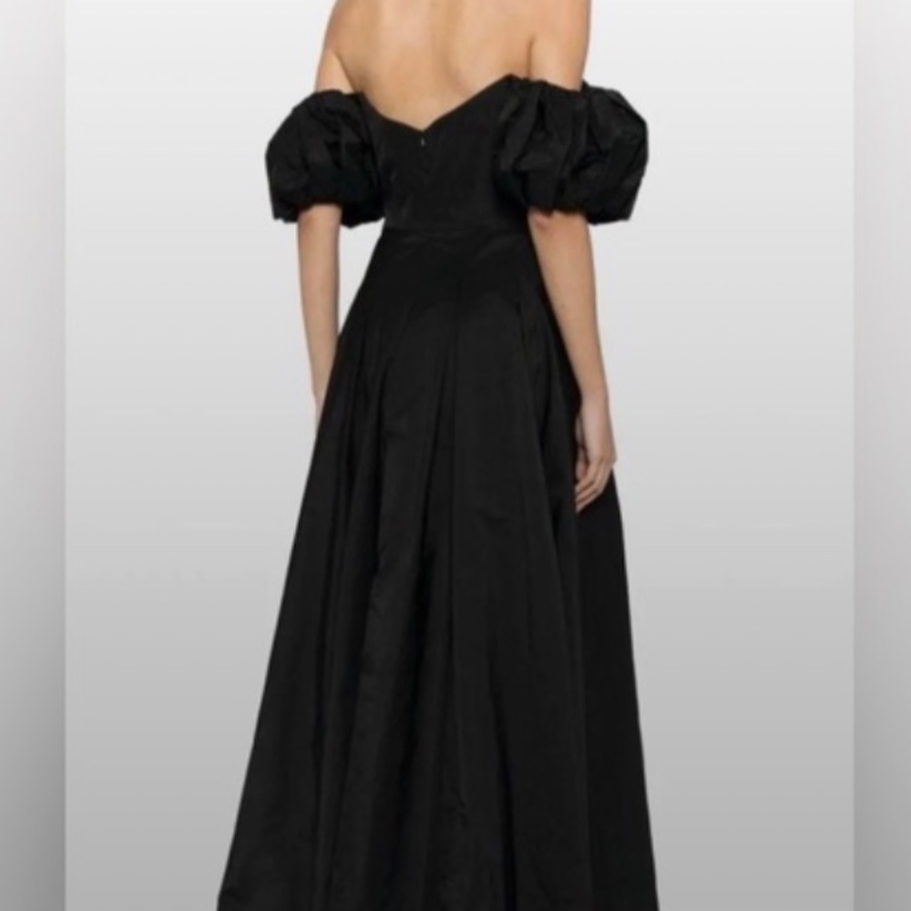 NWT Marchesa Notte black off-shoulder balloon sleeve gown - Picture 3 of 4